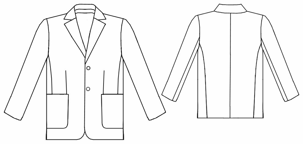Suit (Jacket) Sewing Pattern 6052. Madetomeasure sewing pattern