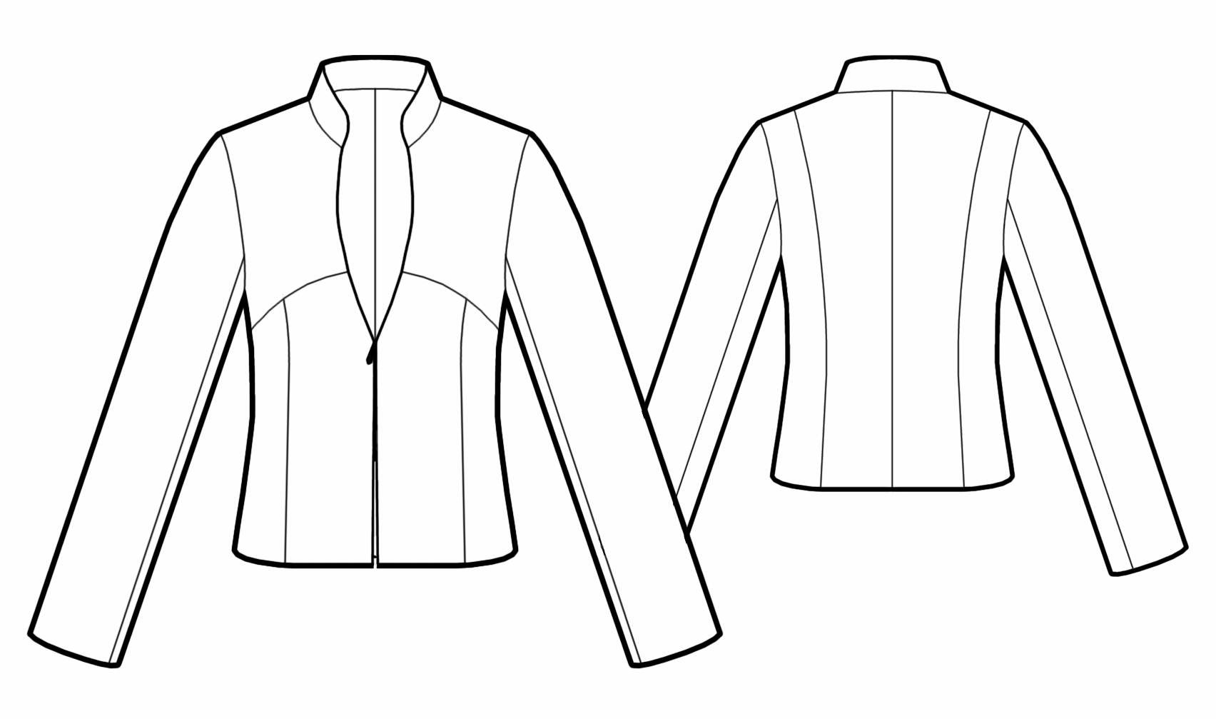 Zipped Jacket Sewing Pattern 5543. Madetomeasure sewing pattern