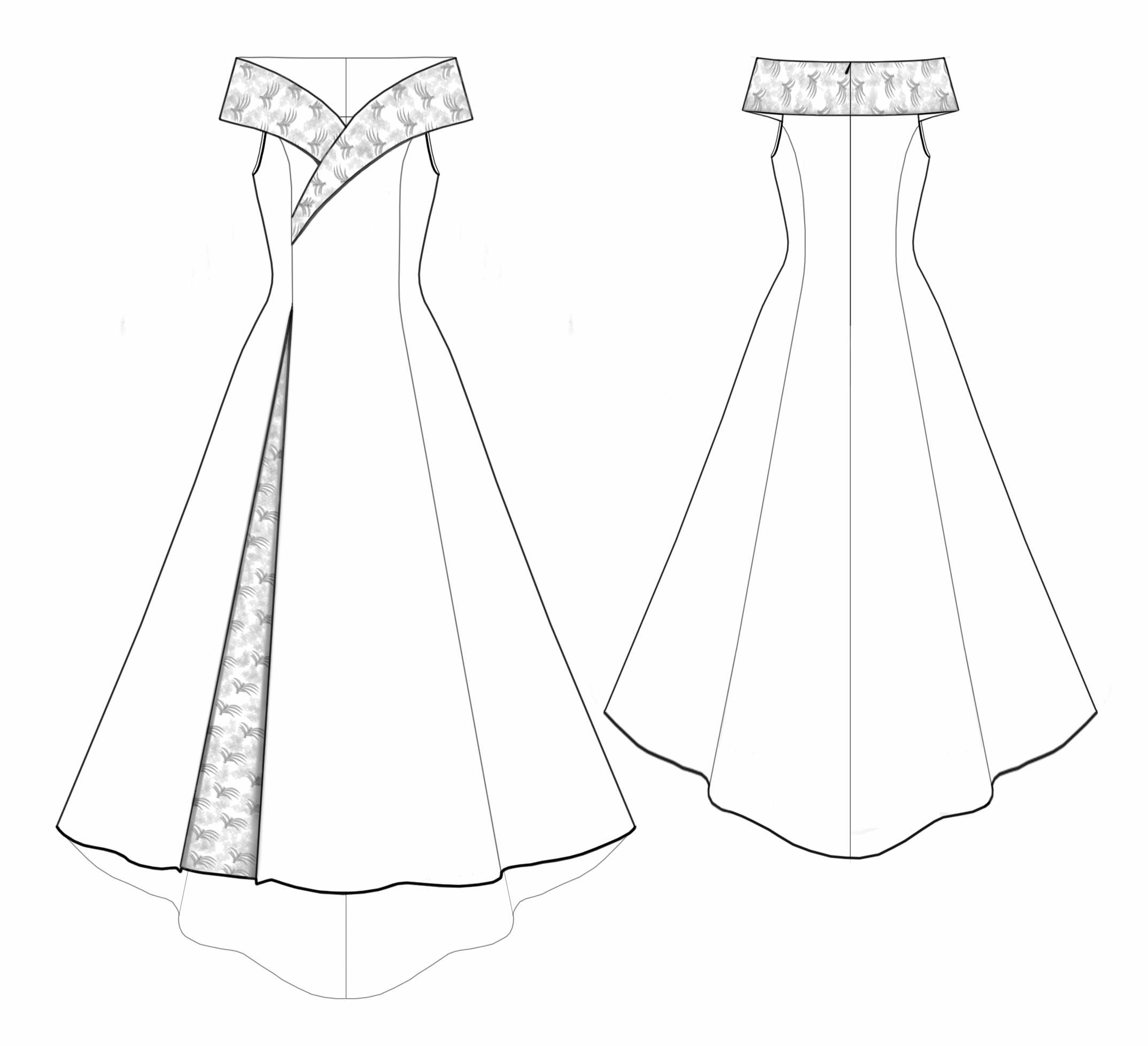 Wedding Dress - Sewing Pattern #5530. Made-to-measure ...