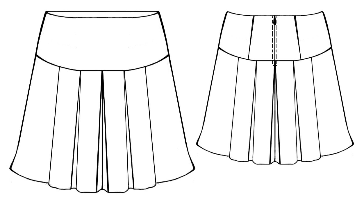 Pleated Skirt Sewing Pattern 5347. Madetomeasure
