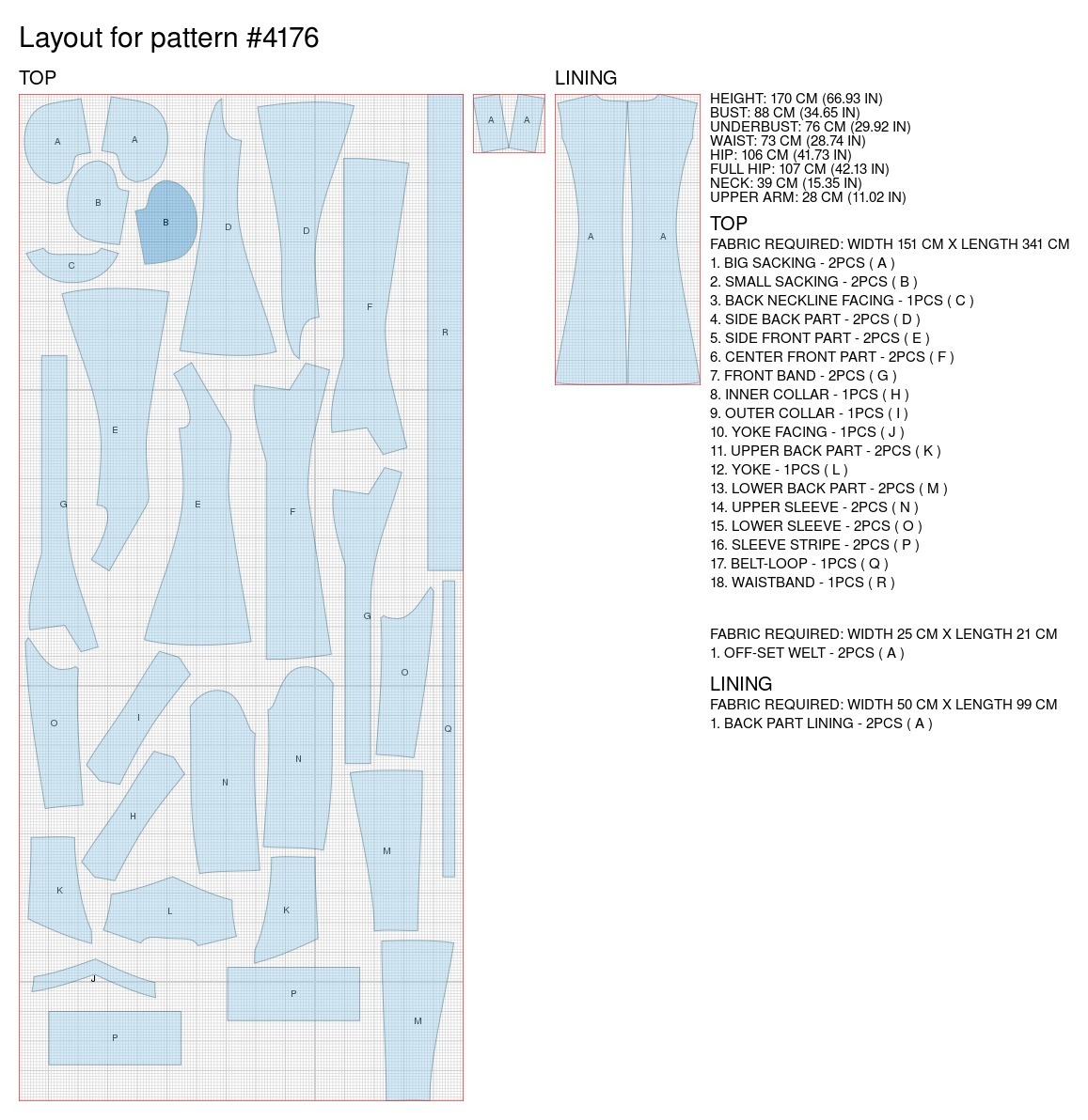 Raincoat - Sewing Pattern #4176. Made-to-measure sewing pattern from