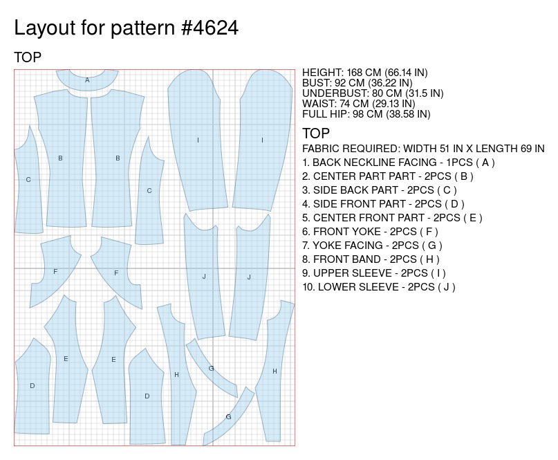 Jacket With Yoke Sewing Pattern 4624. Madetomeasure sewing pattern