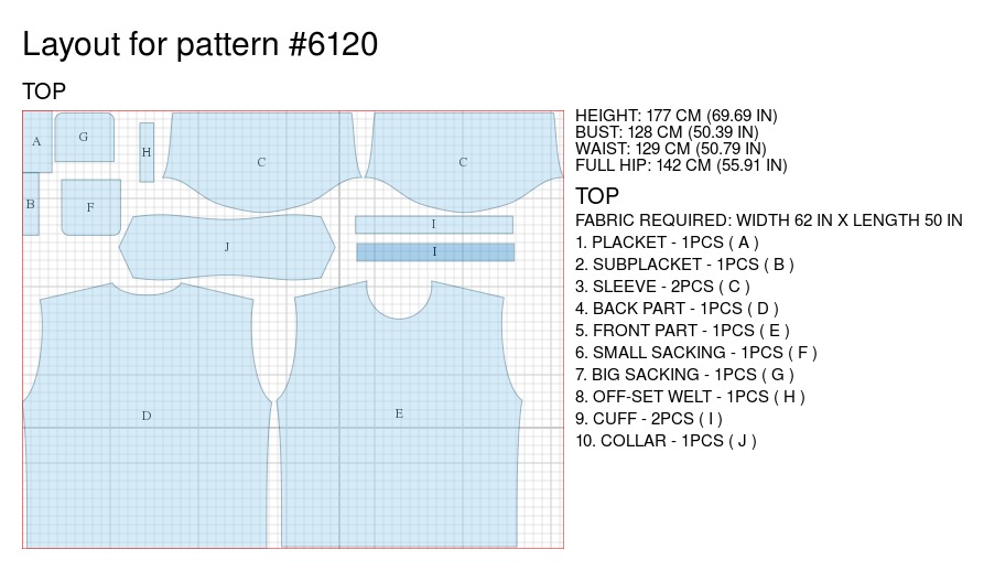 Polo Shirt Sewing Pattern 6120. Madetomeasure sewing pattern from