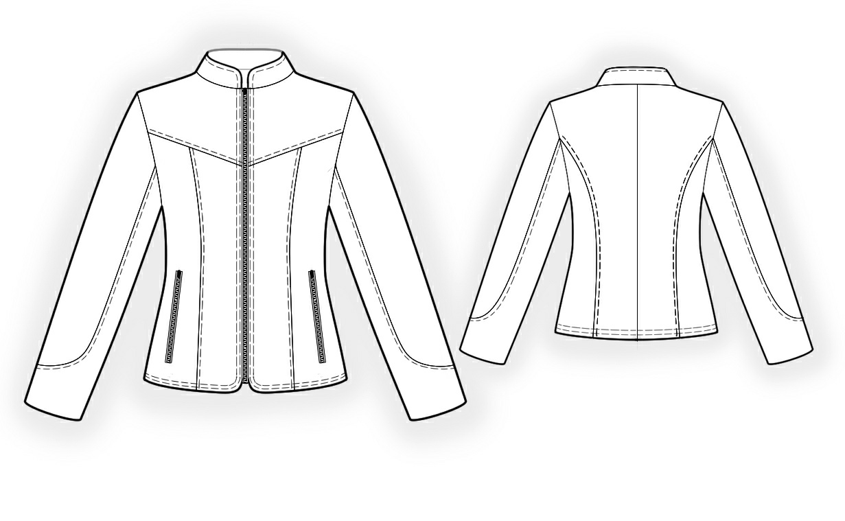 Leather Jacket - Sewing Pattern #4296. Made-to-measure sewing pattern ...