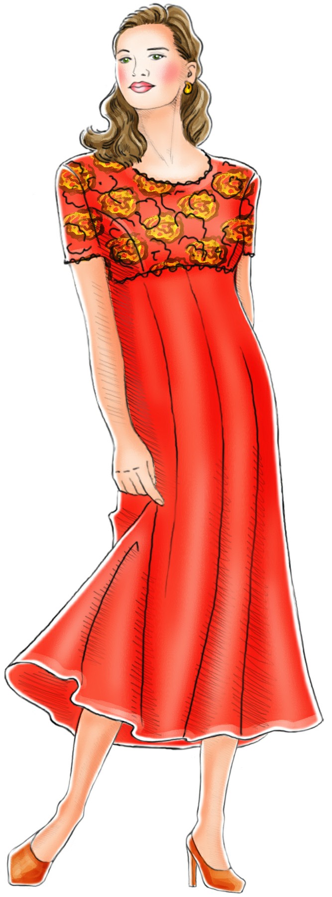 Dress With Lace Top Sewing Pattern 5172. Madetomeasure sewing