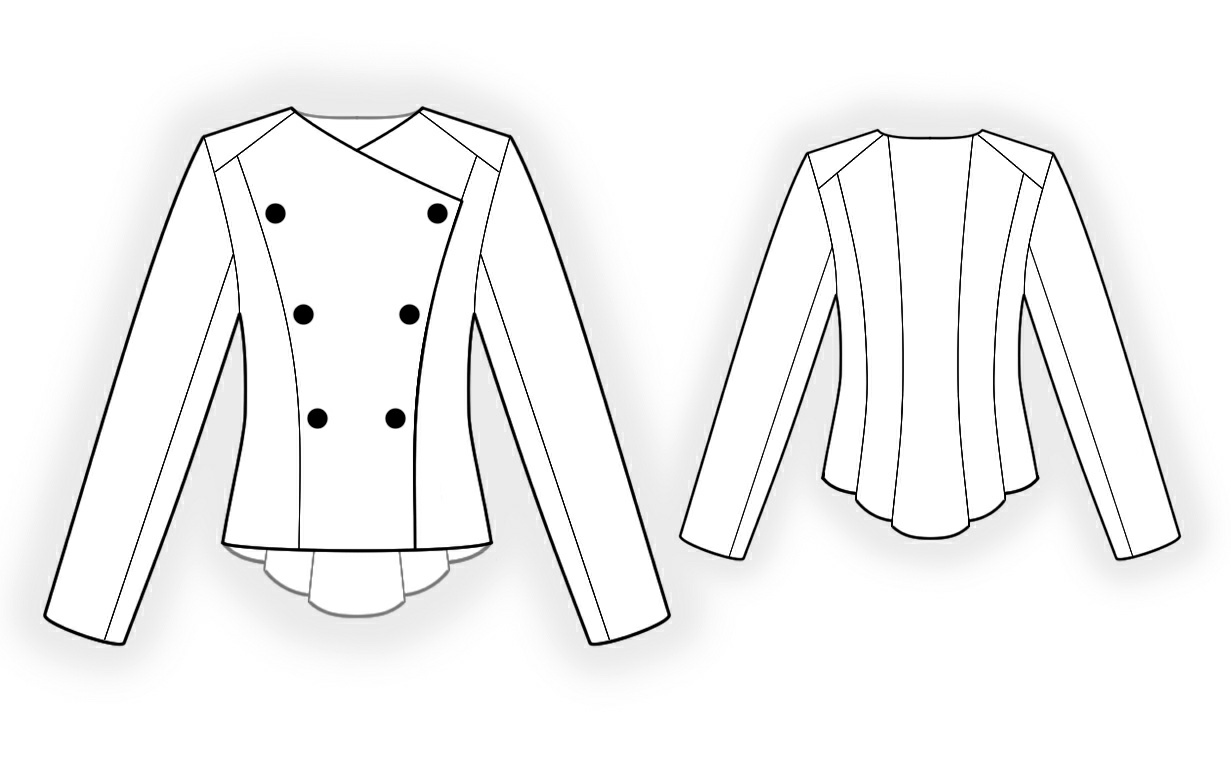 Jacket With Bias Closure - Sewing Pattern #4190. Made-to-measure sewing ...