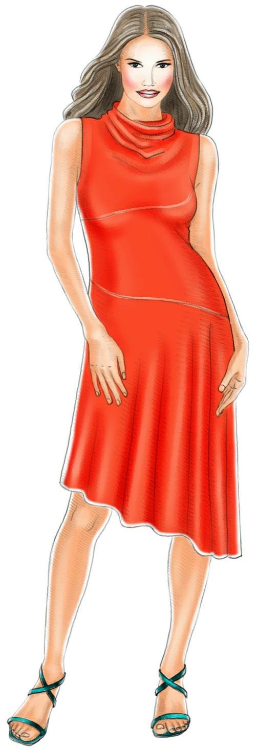 asymmetrical hem dress pattern Holly Asymmetric Dress Sewing Pattern by Dressmaking Amóre main image 0