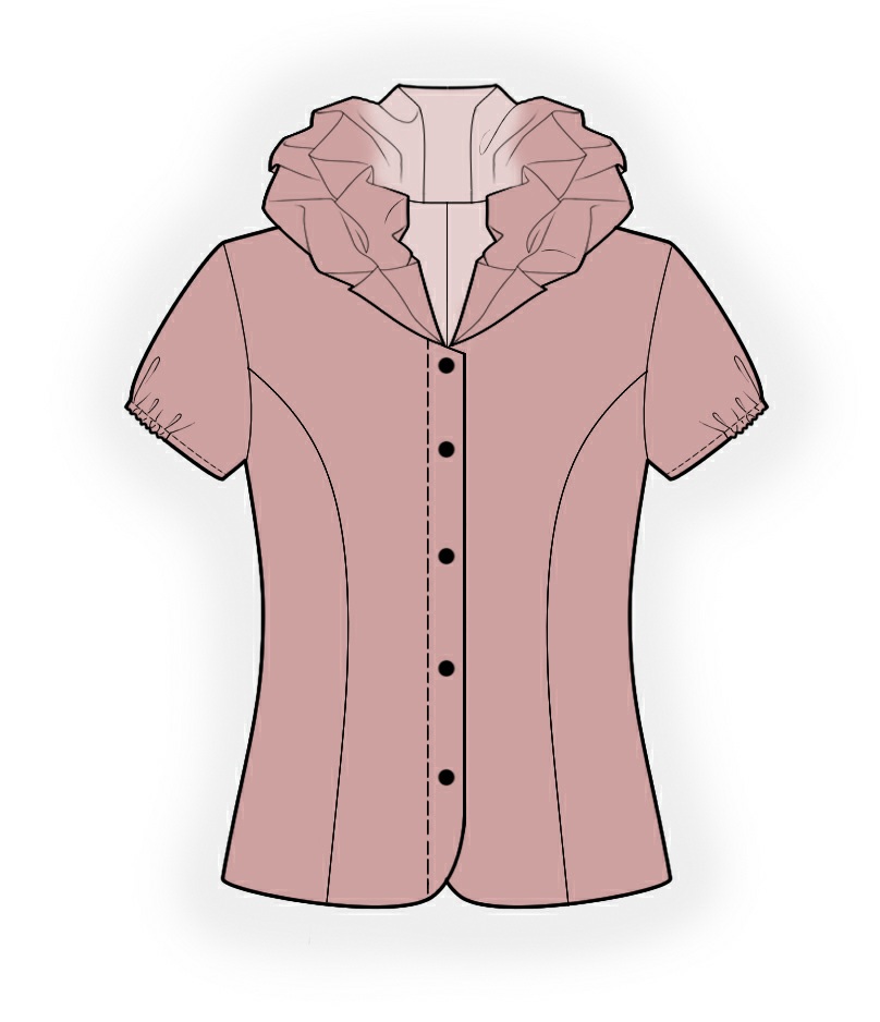 Blouse With Double Collar Sewing Pattern 4185. Madetomeasure