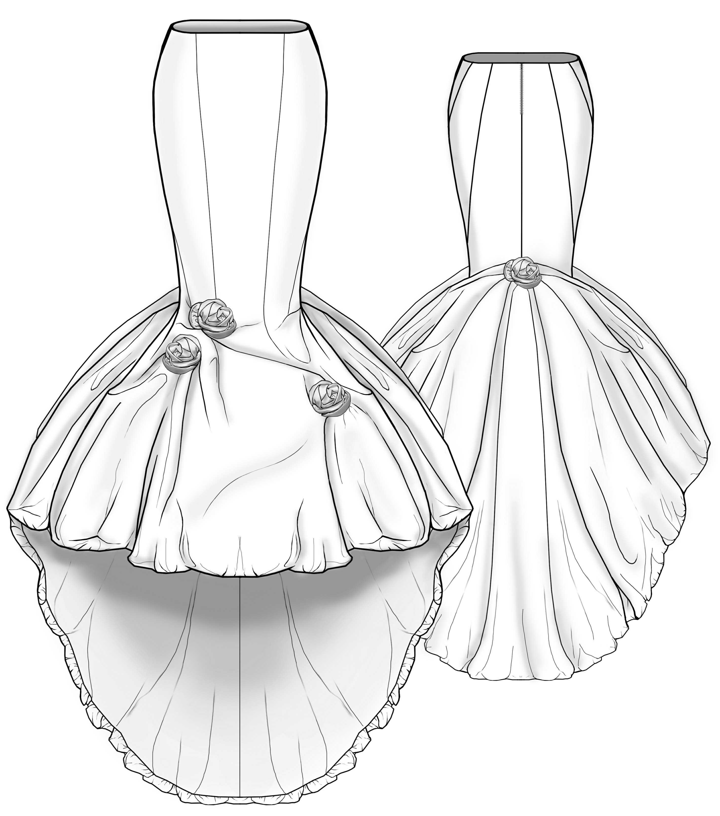 Tulip Skirt - Sewing Pattern #2017. Made-to-measure sewing pattern from