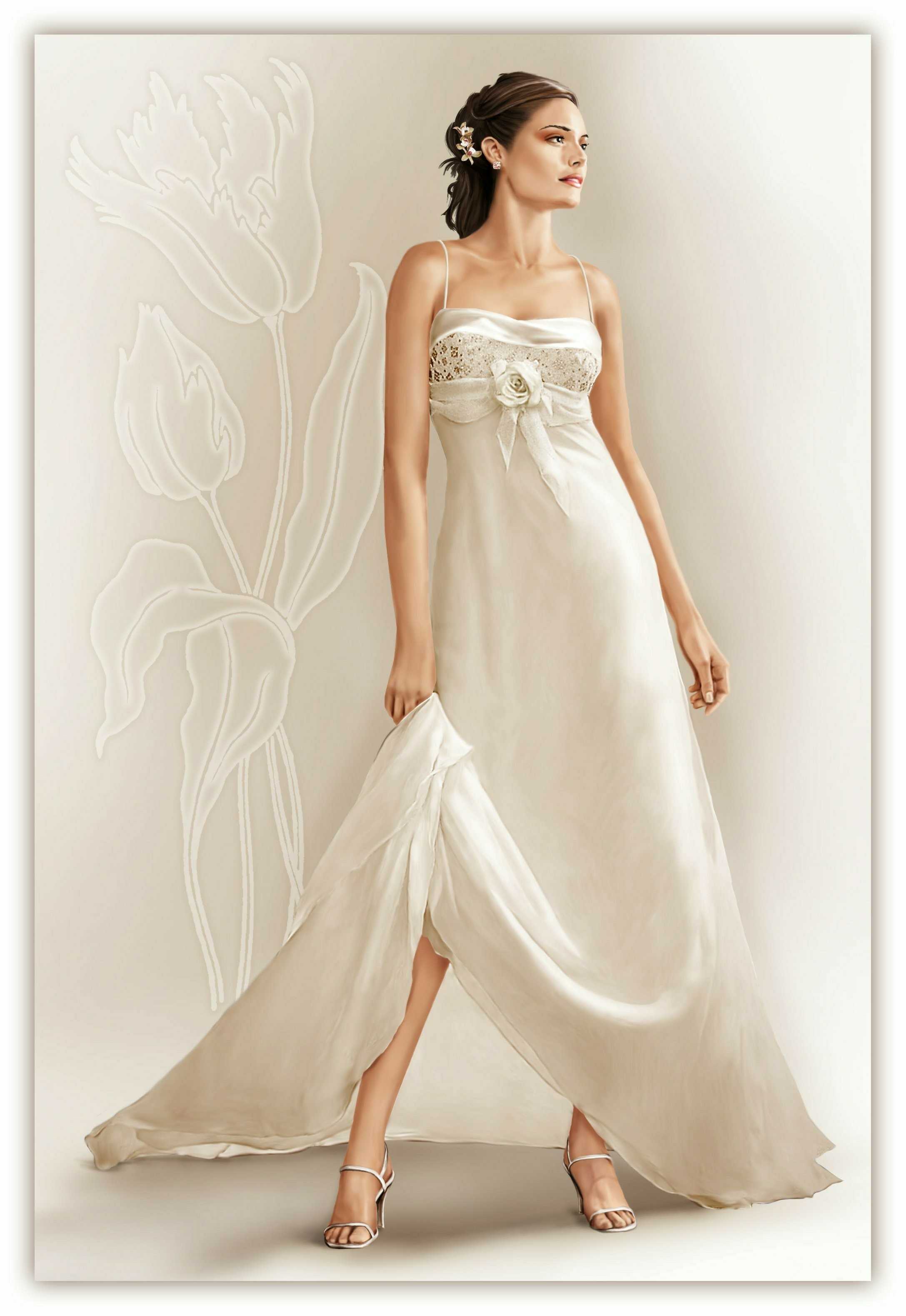 Wedding Dress With MultiLayered Assymetrical Skirt