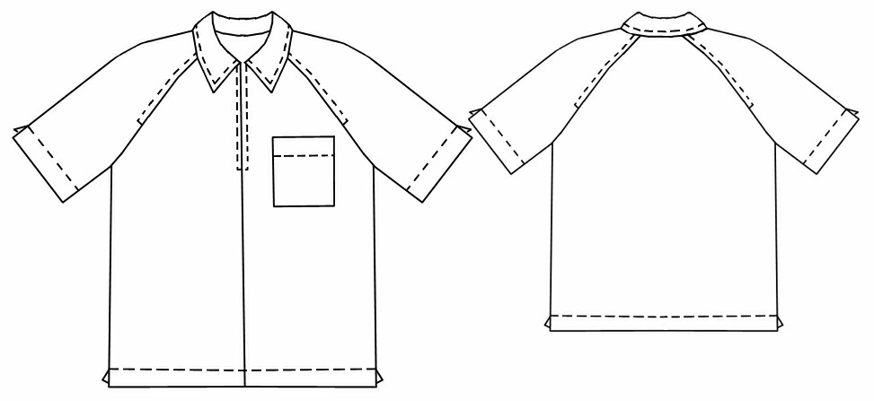 Shirt With Short Sleeves - Sewing Pattern #6056. Made-to-measure sewing ...