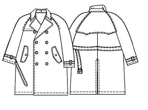 Trench Coat - Sewing Pattern #6030. Made-to-measure sewing pattern from ...