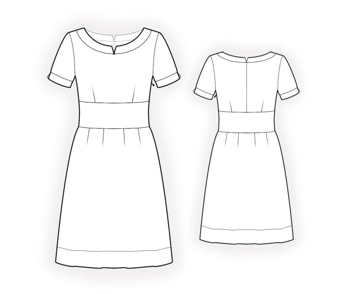 Dress With Decoration In Contrasting Color - Sewing Pattern #4432. Made ...