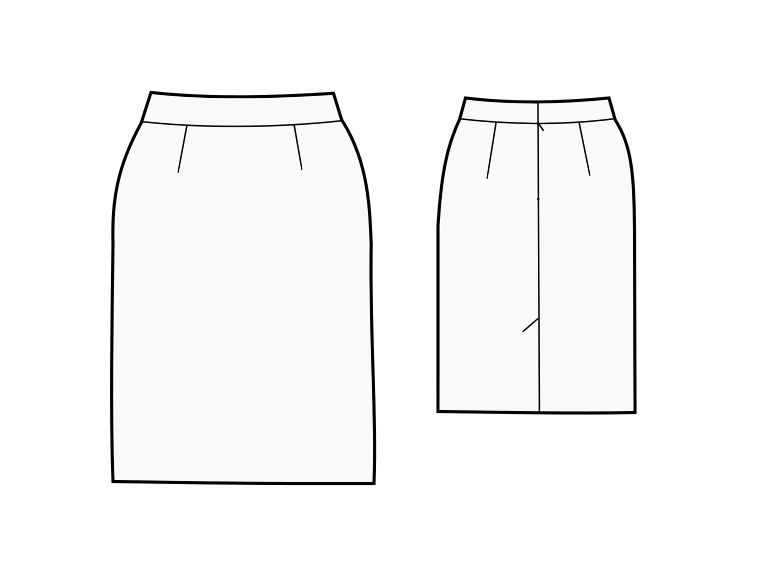 Basic Skirt With Shaped Waistband - Sewing Pattern #S3004. Made-to ...