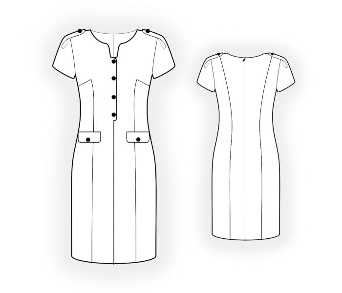 Dress With Buttons - Sewing Pattern #4565. Made-to-measure sewing ...