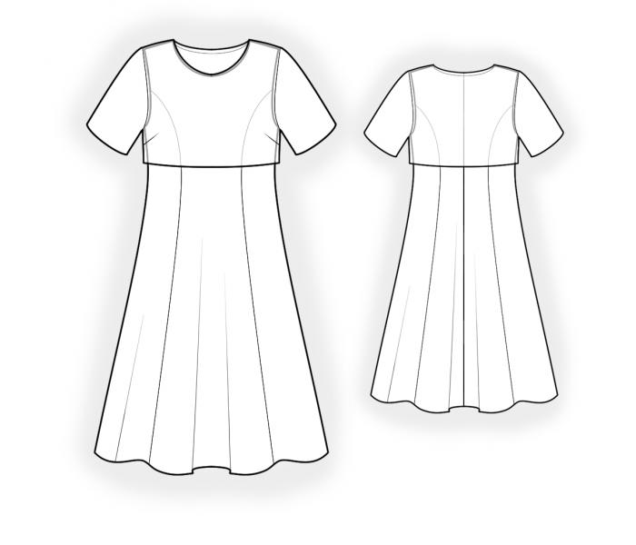 Dress With Cape - Sewing Pattern #4604. Made-to-measure sewing pattern ...