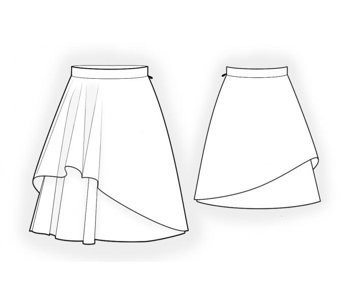 Two-Layer Skirt - Sewing Pattern #4648. Made-to-measure sewing pattern ...