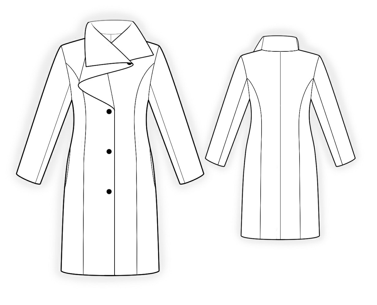 Coat With Shaped Collar - Sewing Pattern #4083. Made-to-measure sewing ...