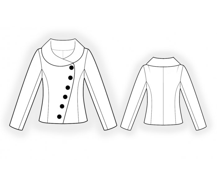 Jacket With Asymmetrical Closure - Sewing Pattern #4772. Made-to ...