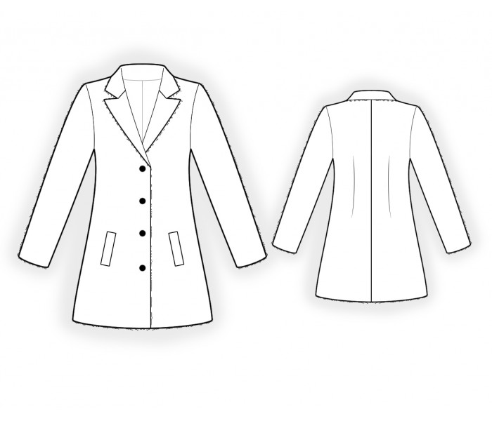 Neoprene Coat Sewing Pattern 4793. Madetomeasure sewing pattern