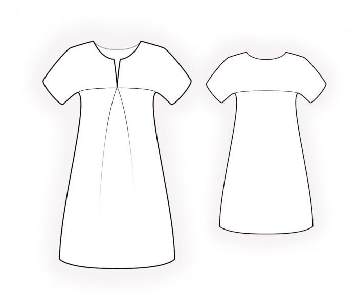 Dress With Yoke And Front Box Pleat Sewing Pattern 4827. Madeto