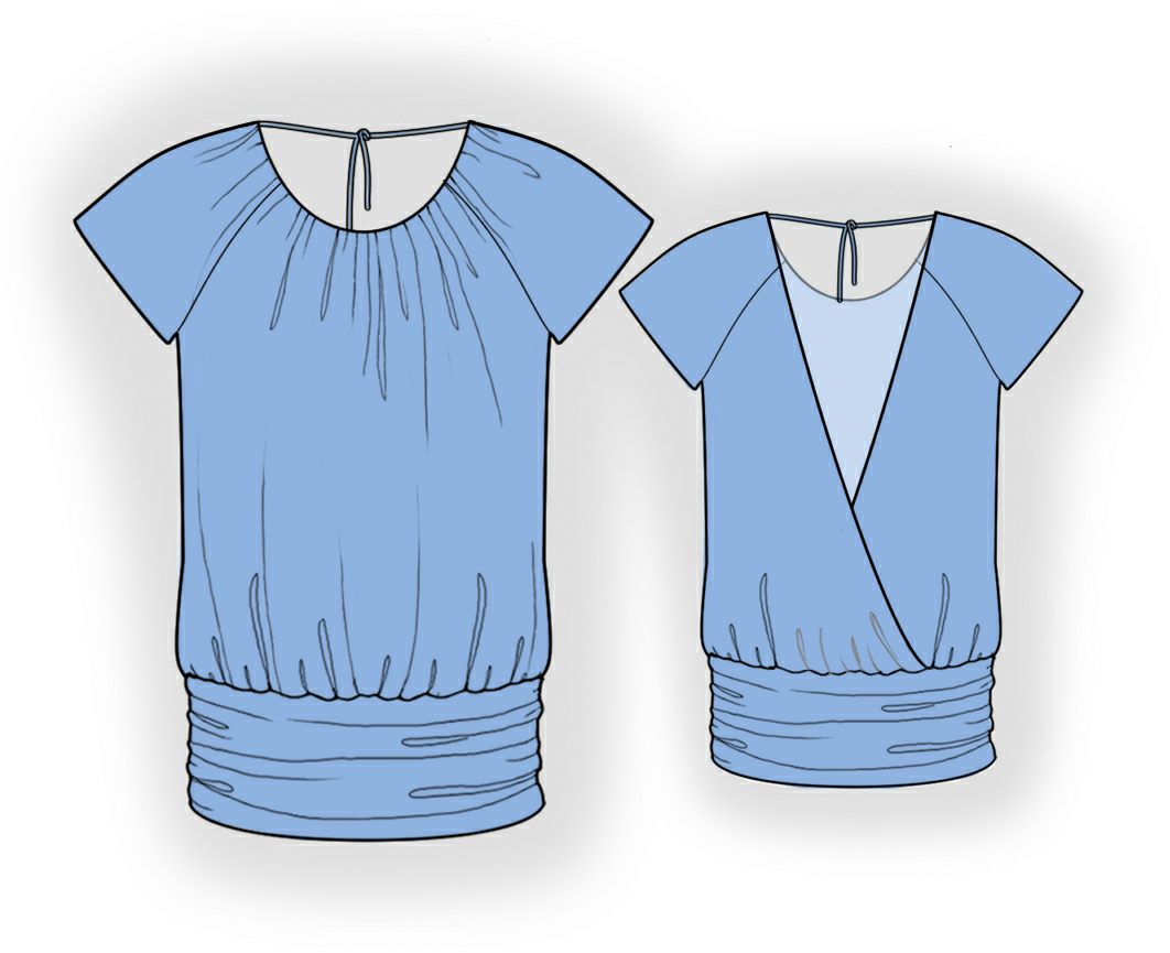 Tunic With Open Back Sewing Pattern 4051. Madetomeasure sewing pattern from Lekala with