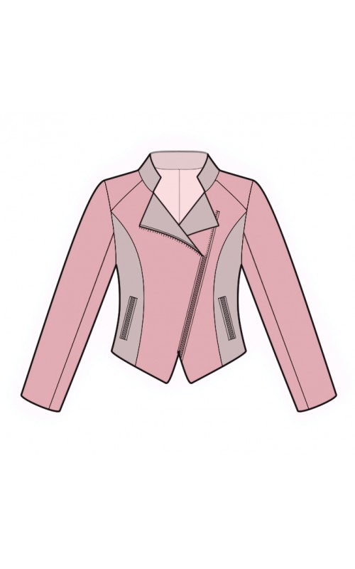 Jacket With Slanted Closure - Sewing Pattern #4960. Made-to-measure ...