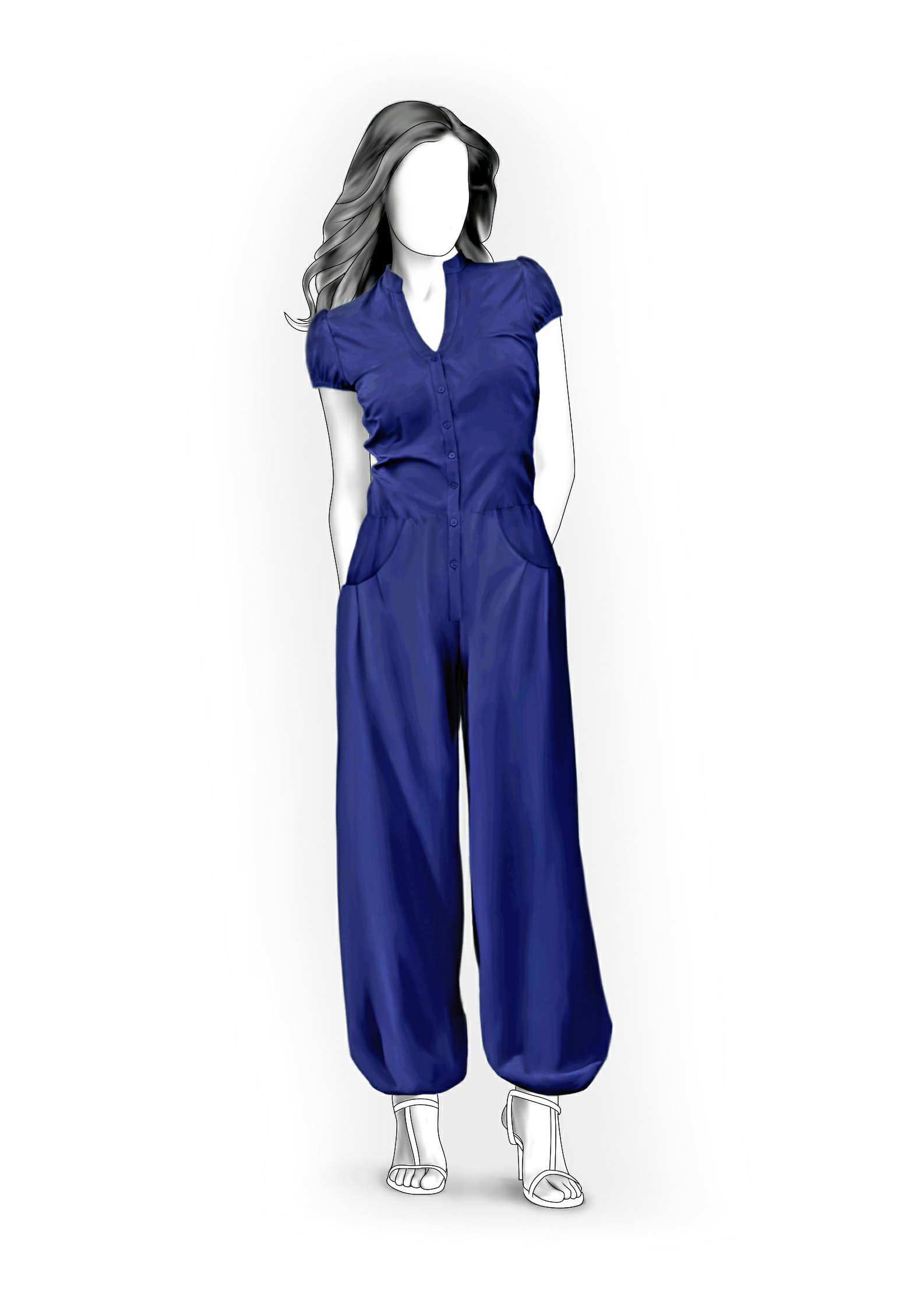 Jumpsuit With Decorative Pockets Sewing Pattern 4044. Madeto
