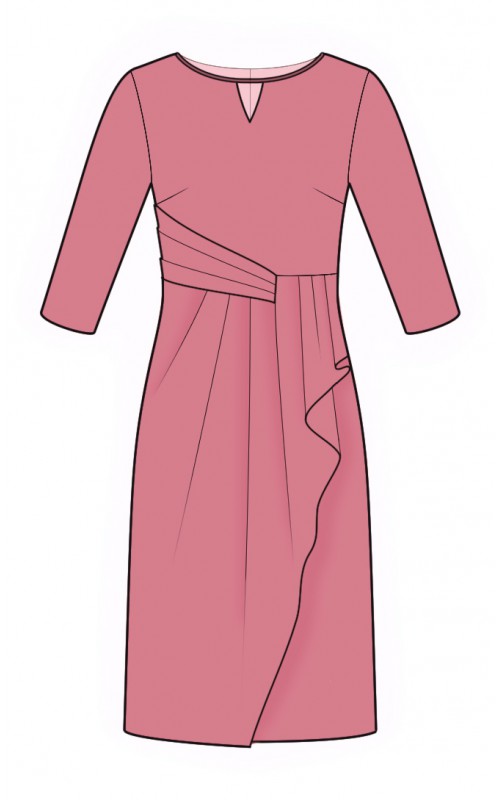 Dress With Pleats Sewing Pattern 4990. Madetomeasure sewing