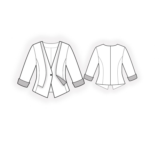 Asymmetrical Jacket - Sewing Pattern #2047. Made-to-measure sewing ...