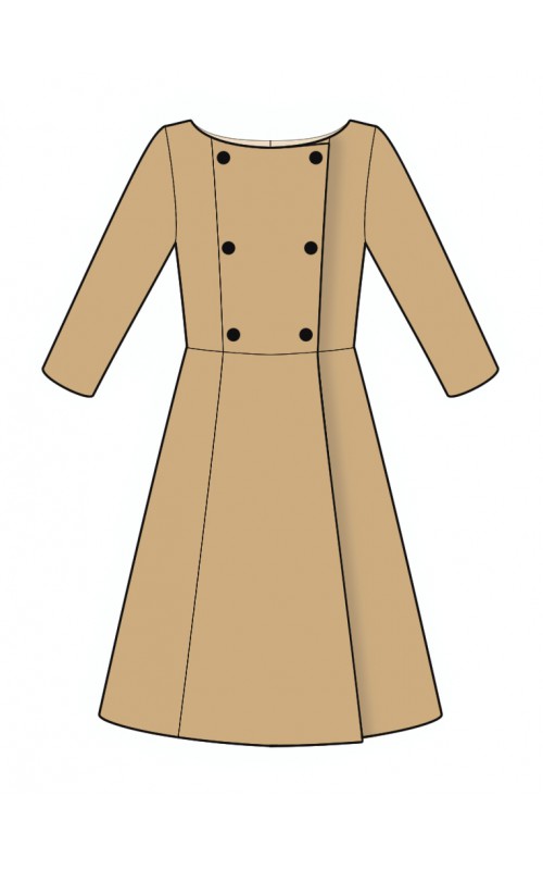 Dress Coat Sewing Pattern 2053. Madetomeasure sewing pattern from Lekala with free online