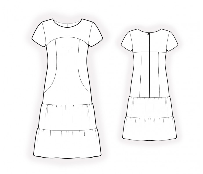 Dress With Yoke - Sewing Pattern #2103. Made-to-measure sewing pattern ...