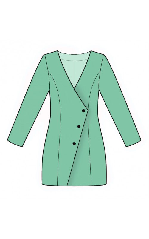 Dress-Jacket With Slanted Closure - Sewing Pattern #2197. Made-to ...