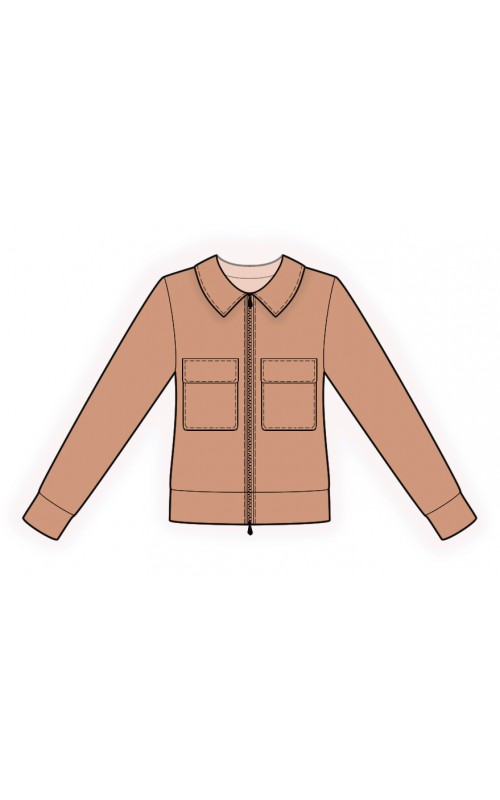 Short Jacket - Sewing Pattern #2241. Made-to-measure sewing pattern ...