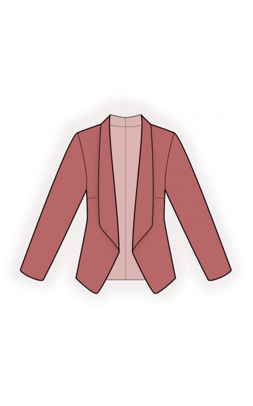 Jacket With Shawl Collar - Sewing Pattern #2296. Made-to-measure sewing ...