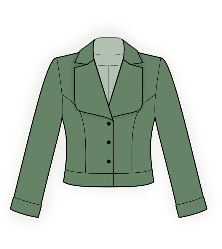 Jacket With Shaped Collar - Sewing Pattern #4005. Made-to-measure ...