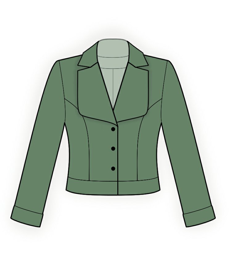 Jacket With Shaped Collar Sewing Pattern 4005. Madetomeasure