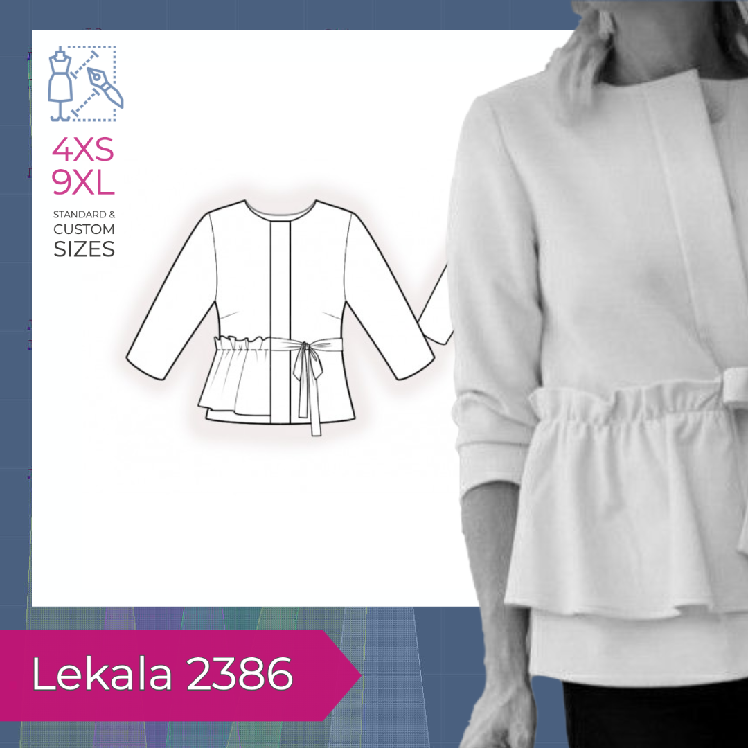 Jacket With Decorative Peplum Sewing Pattern 2386. Madetomeasure