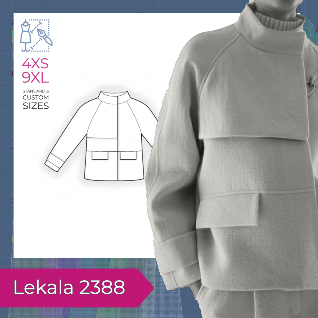Jacket With Yoke Sewing Pattern 2388. Madetomeasure sewing pattern from Lekala with free