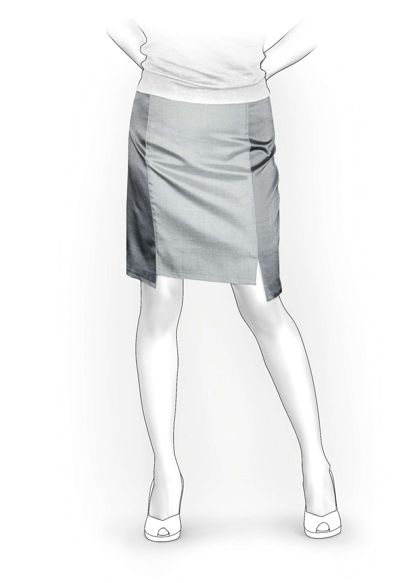 Skirt With Slits Sewing Pattern 5984. Madetomeasure sewing pattern