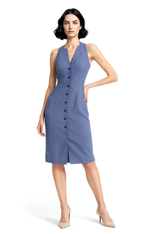 Halter Dress With Buttons - Sewing Pattern #2858. Made-to-measure sewing  pattern from Lekala with free online download.