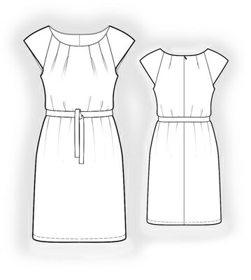 Dress With Darts - Sewing Pattern #5881. Made-to-measure sewing pattern ...