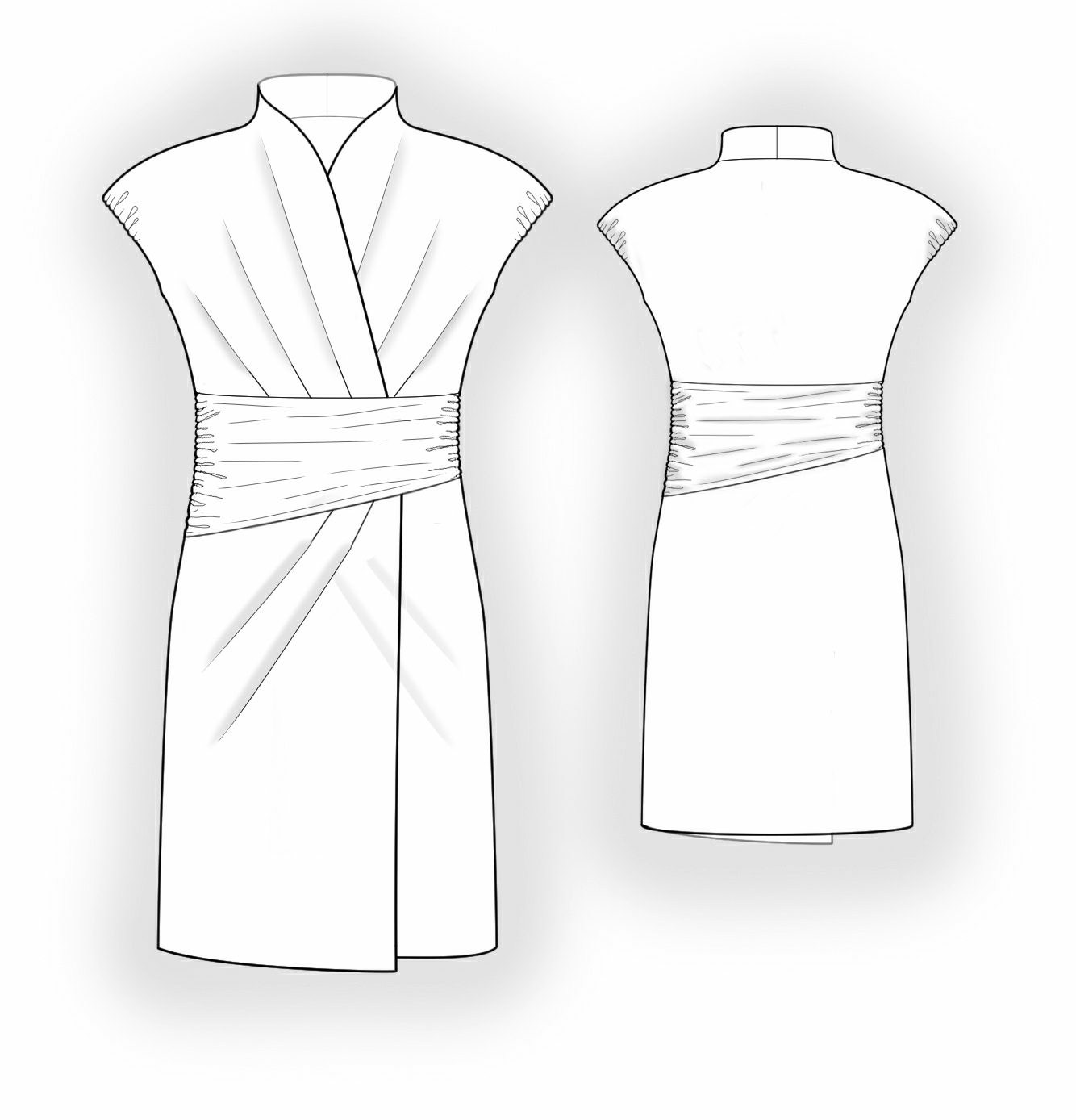 Dress From Knit Fabric Sewing Pattern 5854. Madetomeasure sewing