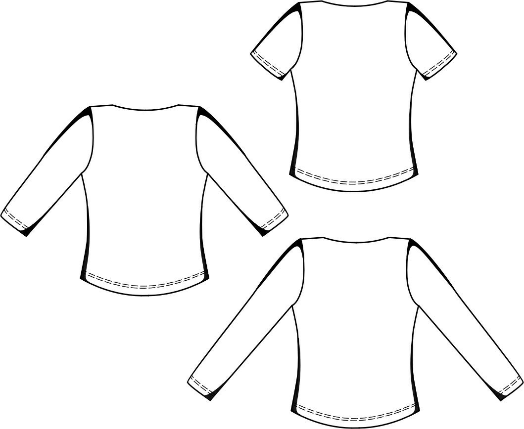 Boat-Neck Top - Sewing Pattern #5645. Made-to-measure sewing pattern ...