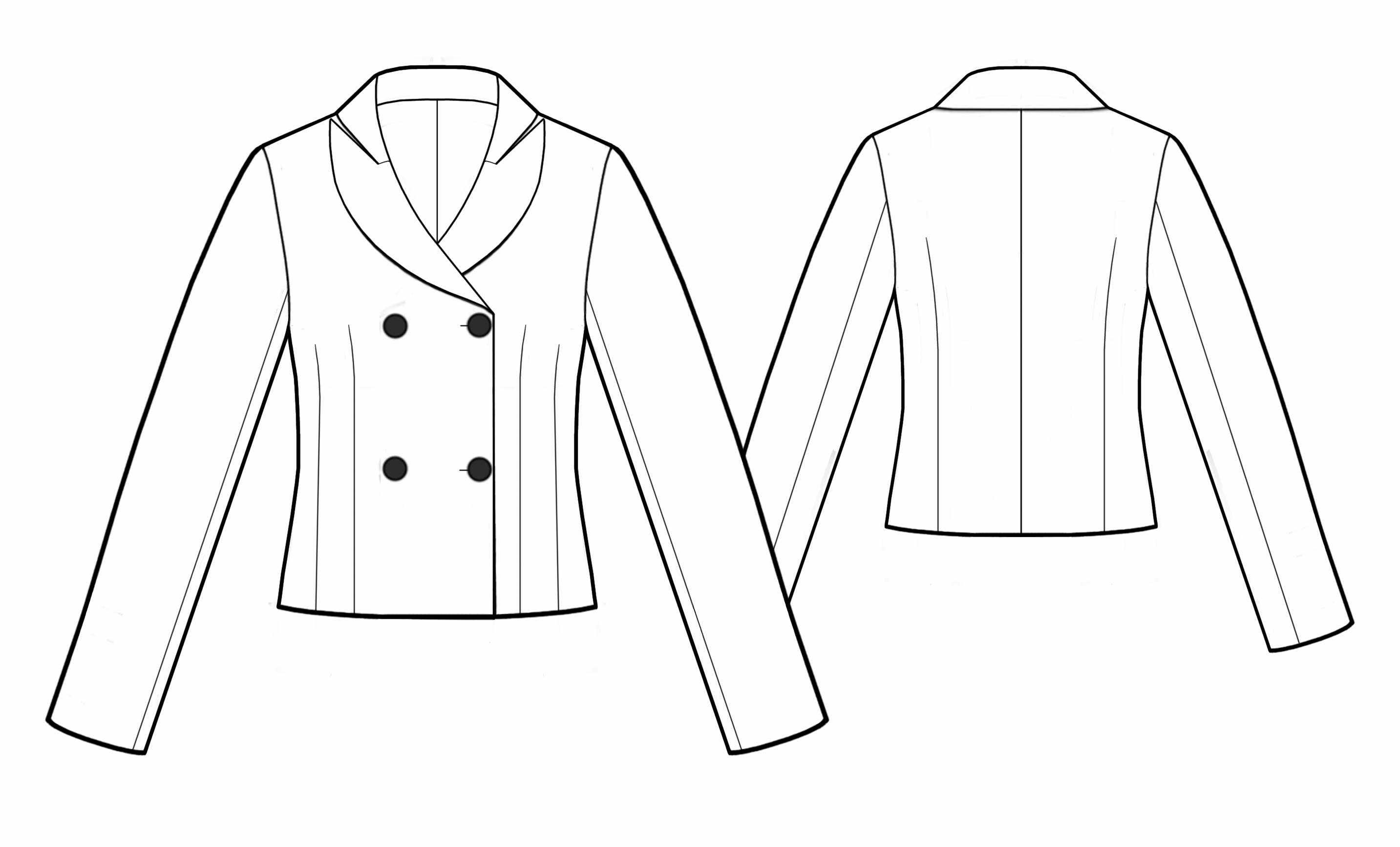 Jacket With Shawl Collar - Sewing Pattern #5540. Made-to-measure sewing ...