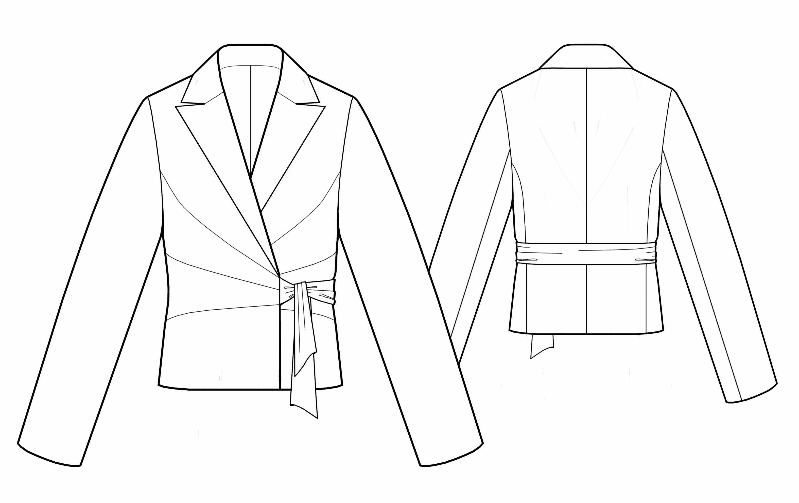 Jacket With Wrap Sewing Pattern 5535. Madetomeasure sewing pattern