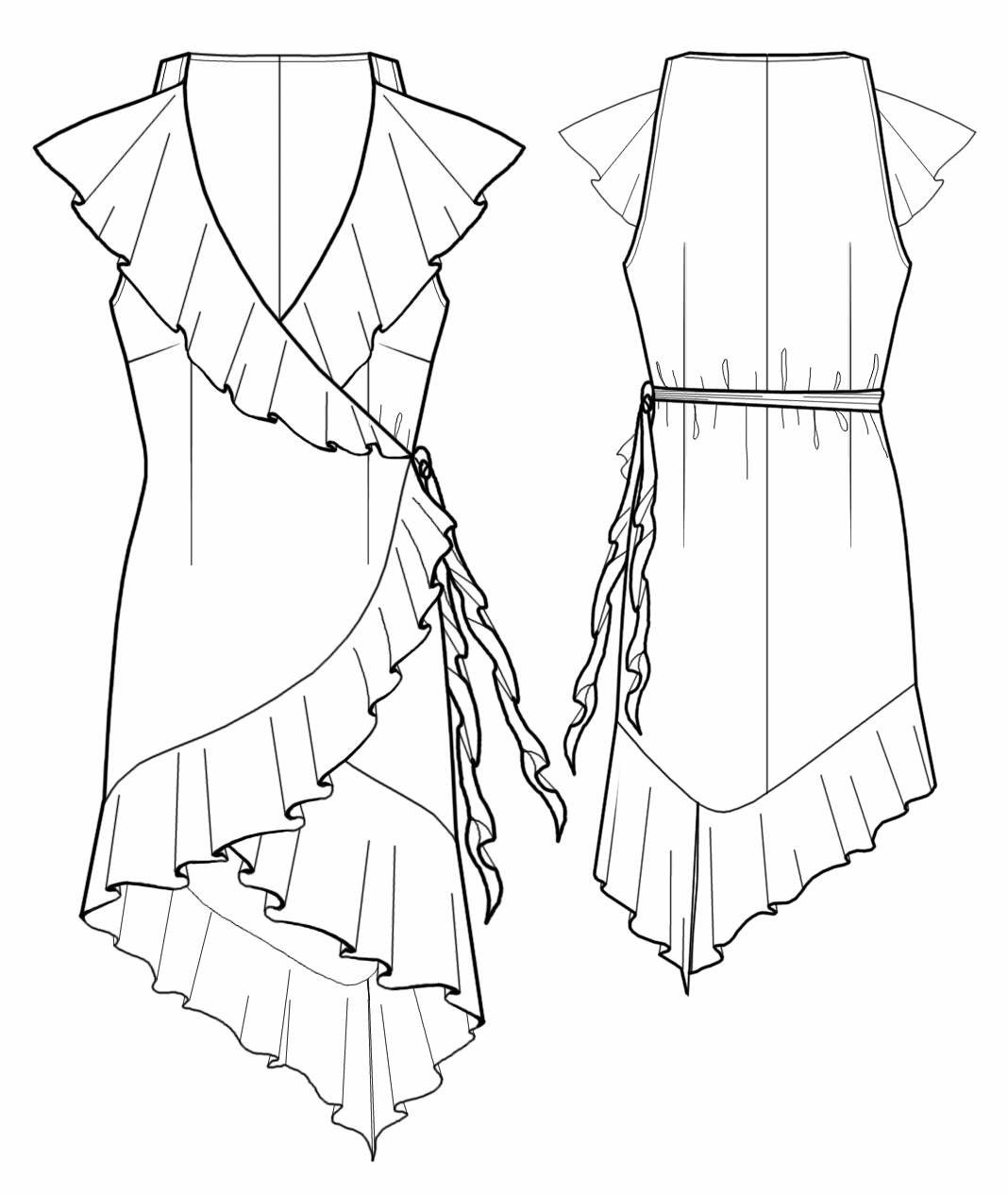 pattern sewing lekala patterns drawing technical dresses models