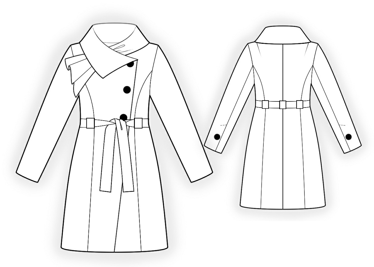 Coat With Decorative Collar - Sewing Pattern #4211. Made-to-measure ...