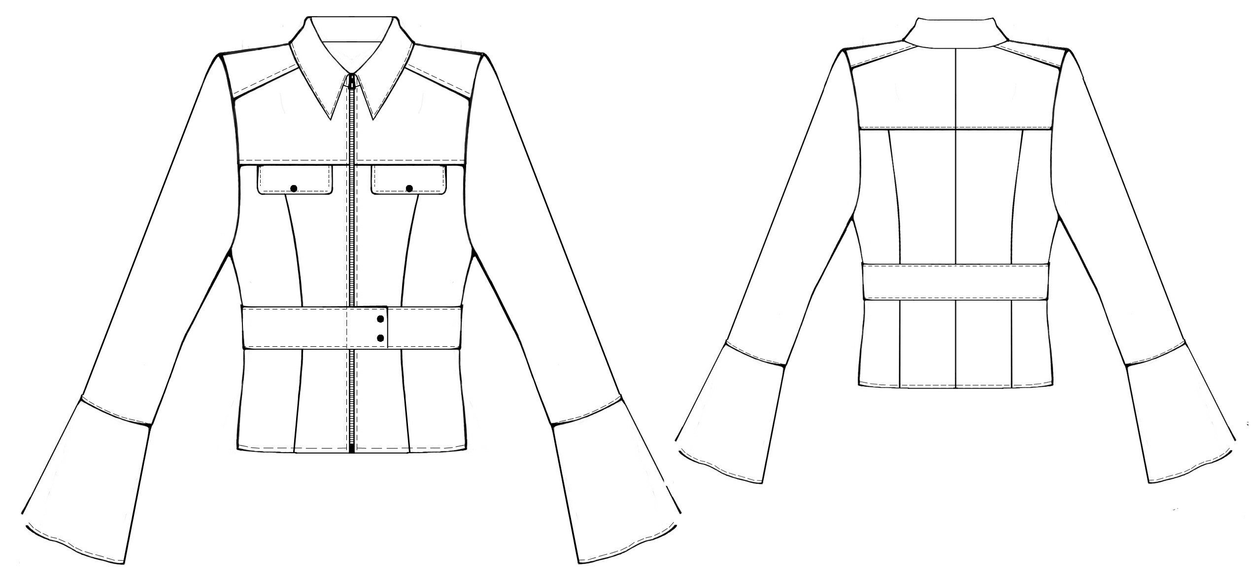 Jacket With Yoke Sewing Pattern 5346. Madetomeasure sewing pattern from Lekala with free