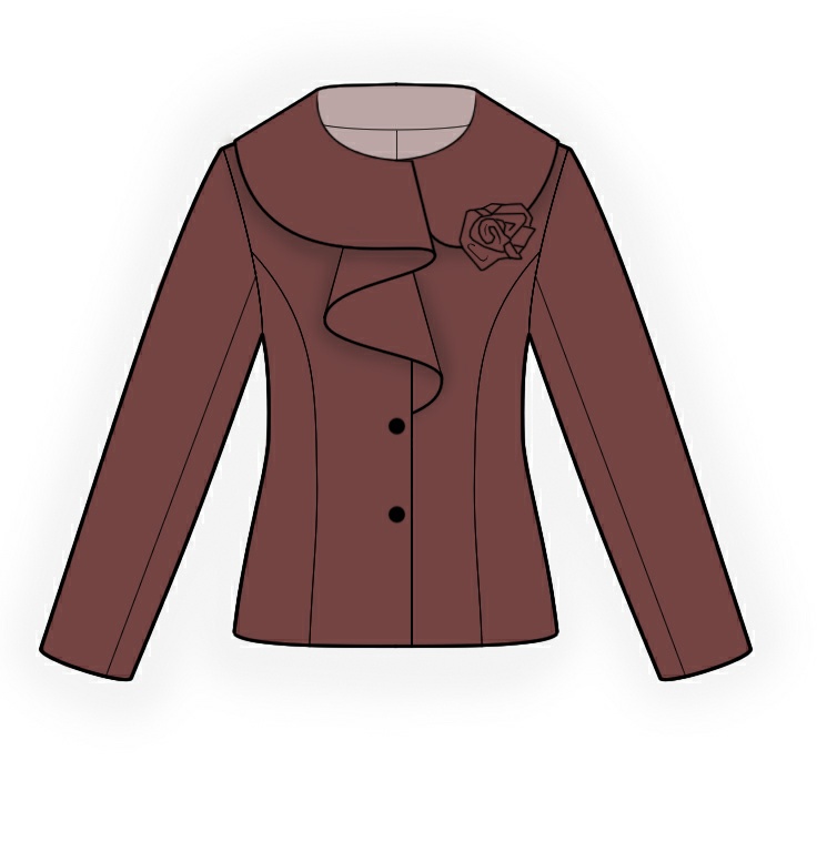 Jacket With Flounce - Sewing Pattern #4201. Made-to-measure sewing ...